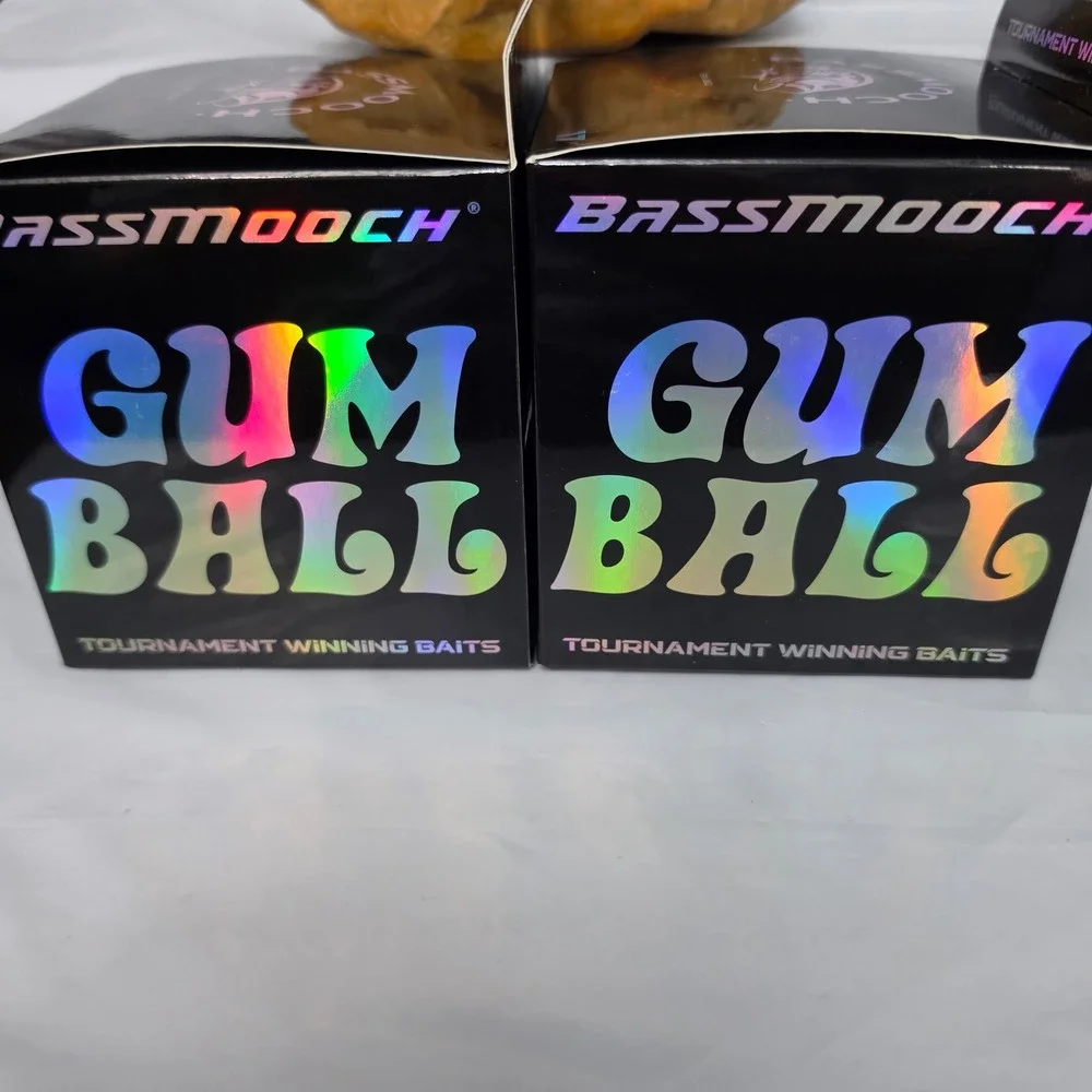 Bassmooch Gum Ball 17 Fishing Lure Lot of 2 Red White NEW Tournament Soft Bait